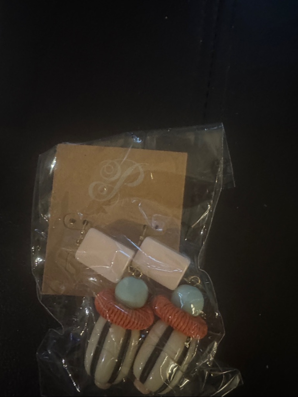 Women’s Pink, Coral & Light Blue Statement Dangle Earrings